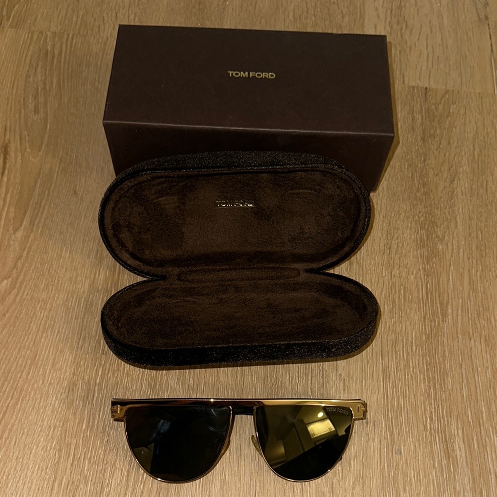 Tom Ford Gold and Black Sunglasses